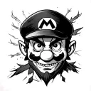 realistic anarcist supermario tattoo design idea