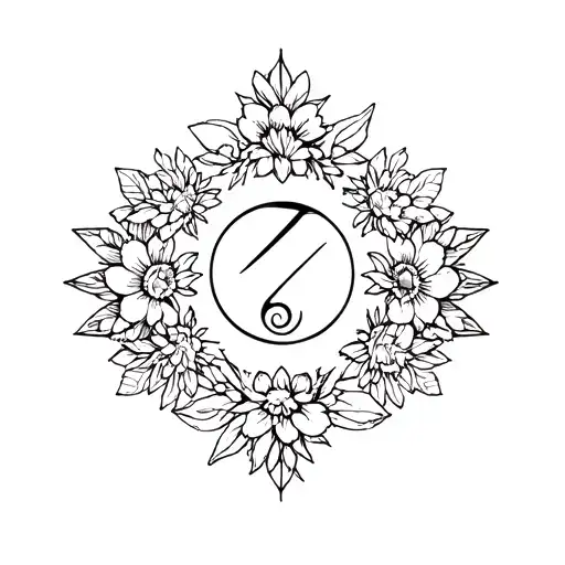 sleep token band logo floral design combining tattoo design idea