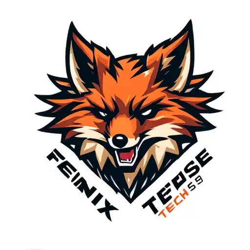 "Fenix Defense Tech" Military Style Fox Head with Phoenix Body with strength logo tattoo design idea