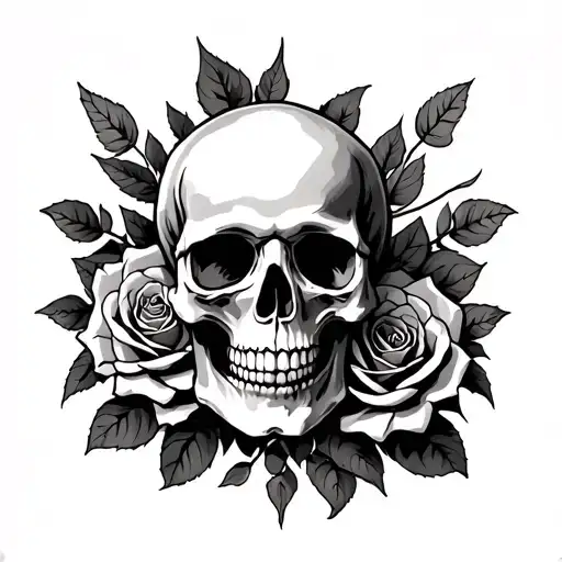 skull roses proverbs 27:17 tattoo design idea