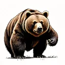 mighty brown bear standing tattoo design idea