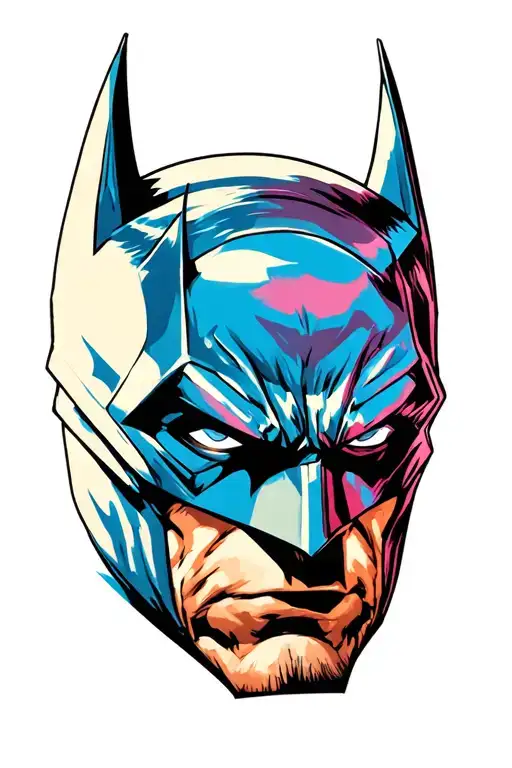 batman profile with logo incorporated tattoo design idea