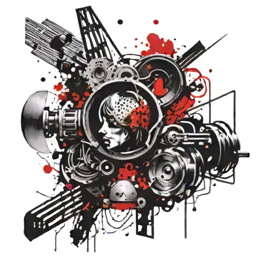 travel in thoughts while listening to music tattoo design idea