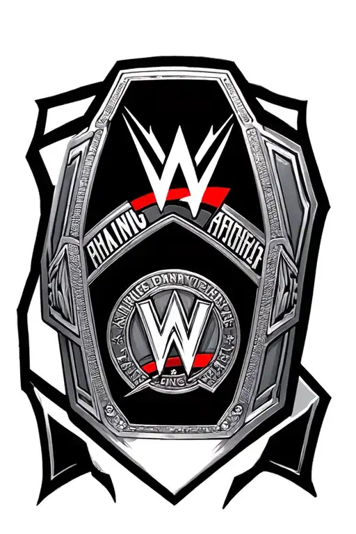 wwe wrestling championship belt tattoo design idea