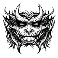Demon face tattoo design idea