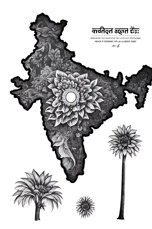 india Punjab map tattoo design idea