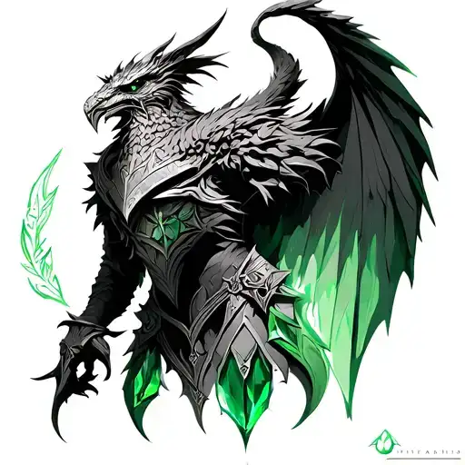 the emerald herald from dark souls 2 tattoo design idea