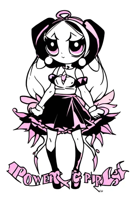 powerpuff girls gothic style tattoo tattoo design idea