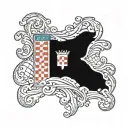 croatia flag in stone surrounded tattoo design idea