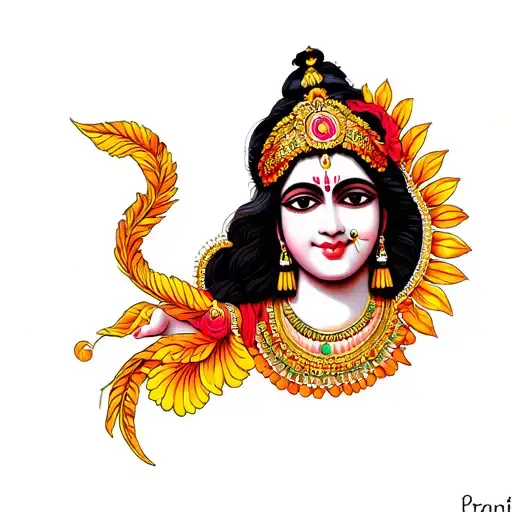 "Pranita" Lord Krishna tattoo design idea