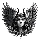 laurel wreath angel wing and the devil tattoo design idea