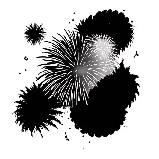 match and fireworks tattoo design idea