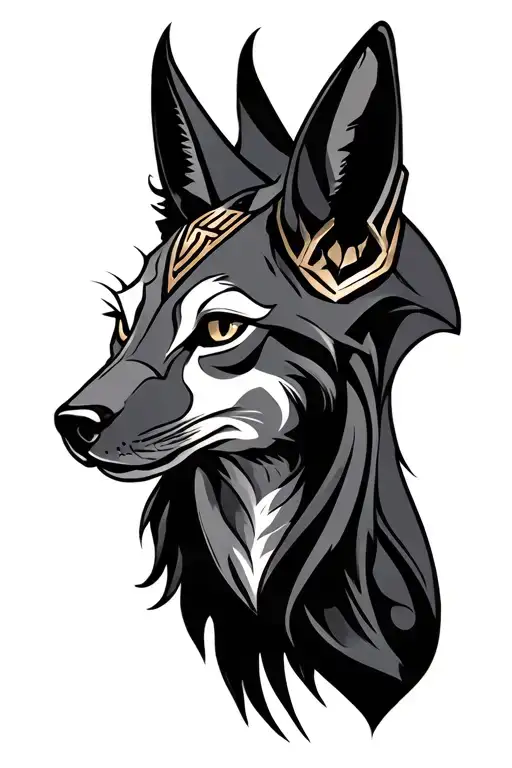 jackal anubis tattoo design idea