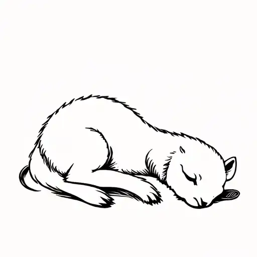 sleeping Lamb tattoo design idea
