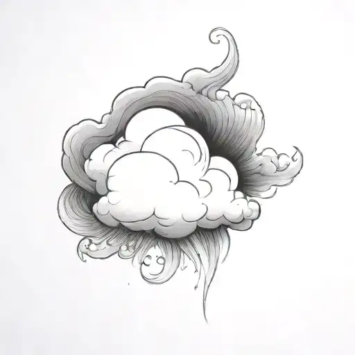 Coverup Clouds and Smoke tattoo design idea