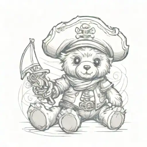 teddy bear pirate tattoo design idea
