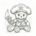 teddy bear pirate tattoo design idea