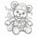 teddy bear pirate tattoo design idea