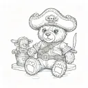 teddy bear pirate tattoo design idea
