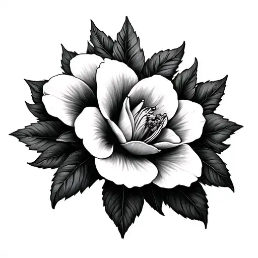 2 gardenias facing up tattoo design idea