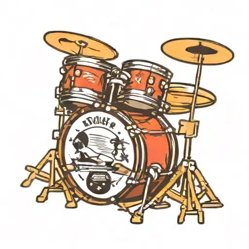 drum set tattoo design idea