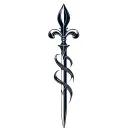 halberd and fleur de lis tattoo design idea