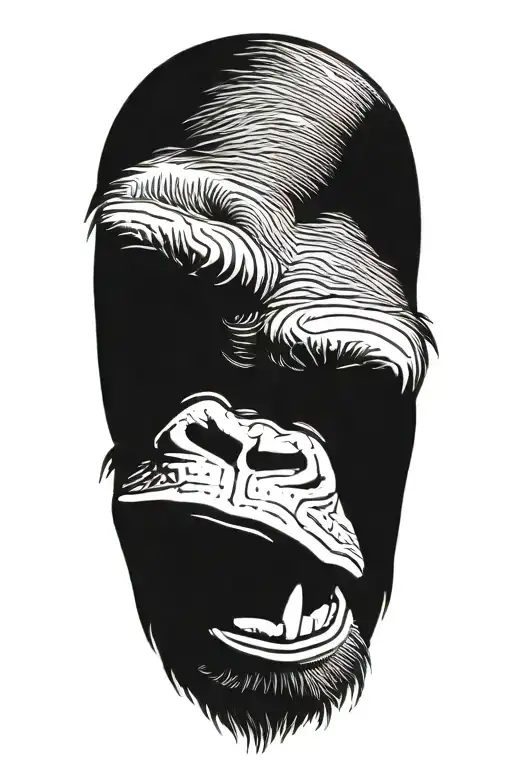 gorilla's face tattoo design idea