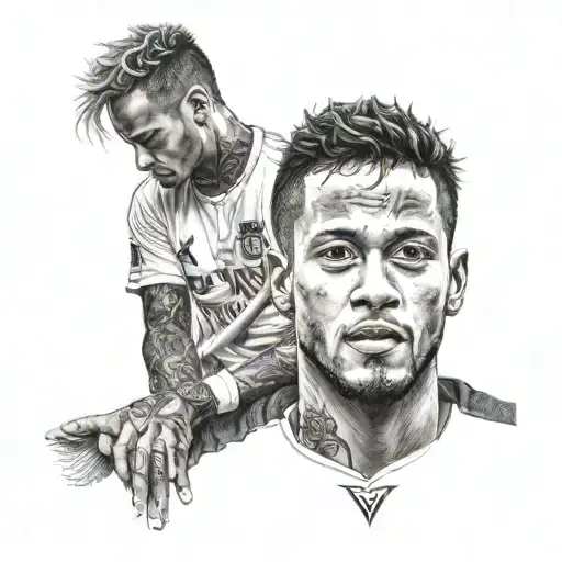 neymar jr and akashi tattoo design idea