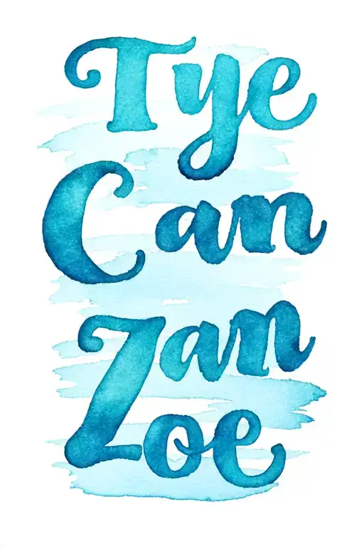children's names intertwined Tye, Cam, Zoe written tattoo design idea