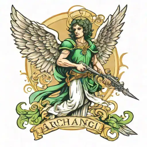 Archangel Raphael tattoo design idea