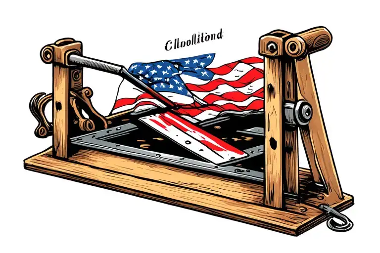 guillotine tattoo design idea