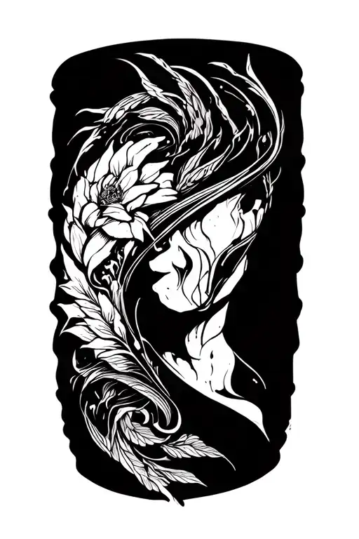 blackout arm sleeve tattoo design idea