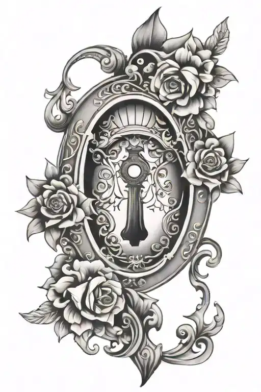 keyhole tattoo design idea