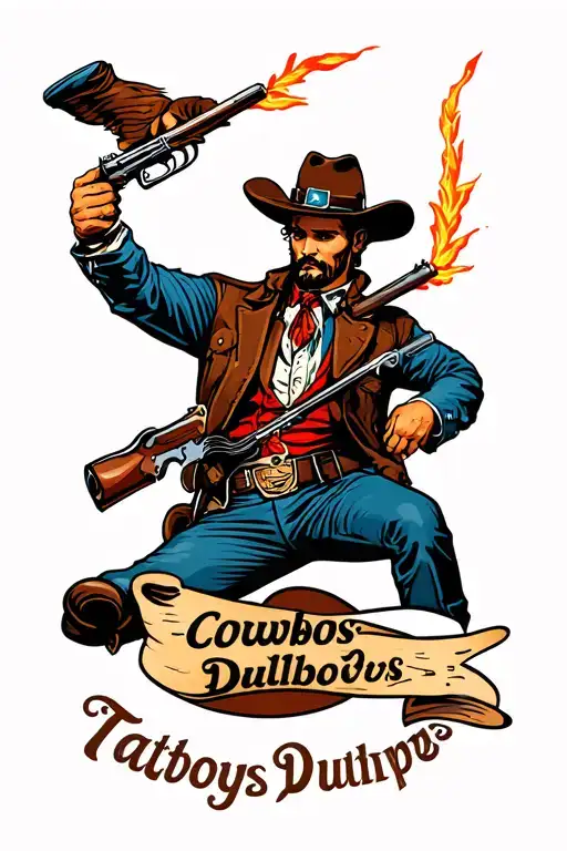 Cowboys dueling tattoo design idea