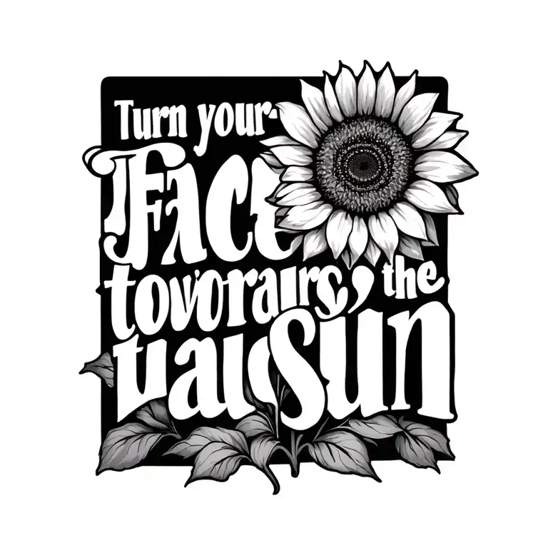 "Turn your face towards the sun" sunflower tattoo design idea