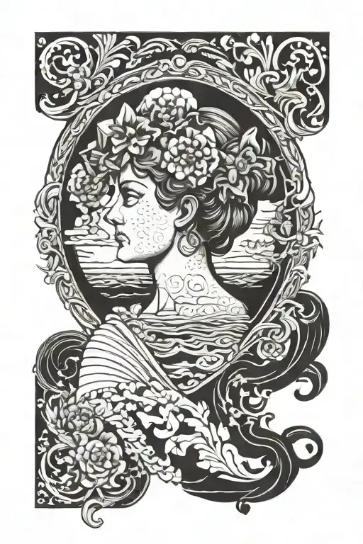 Naples and Parthenope tattoo design idea