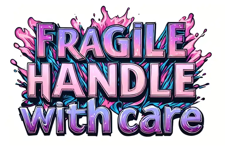 "Fragile Handle with care" explosive sign tattoo tattoo design idea
