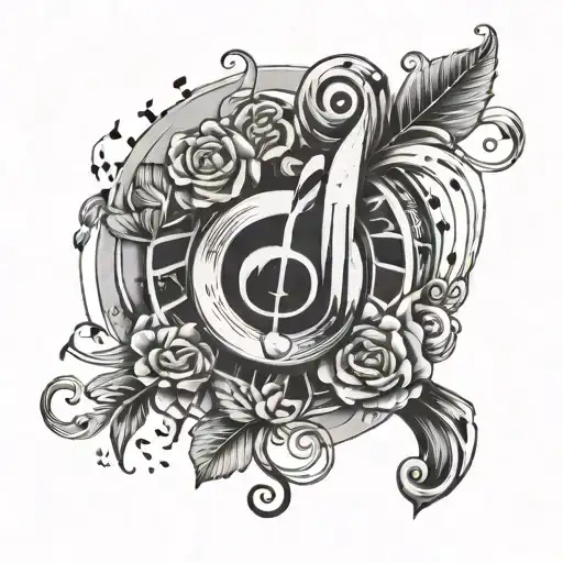 A tattoo symbolizing the importance of mental health and suicide prevention with music notes and family elements incorporated tattoo design idea