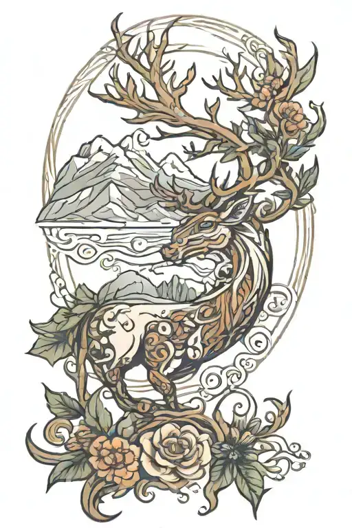 scottish highlands tattoo design idea