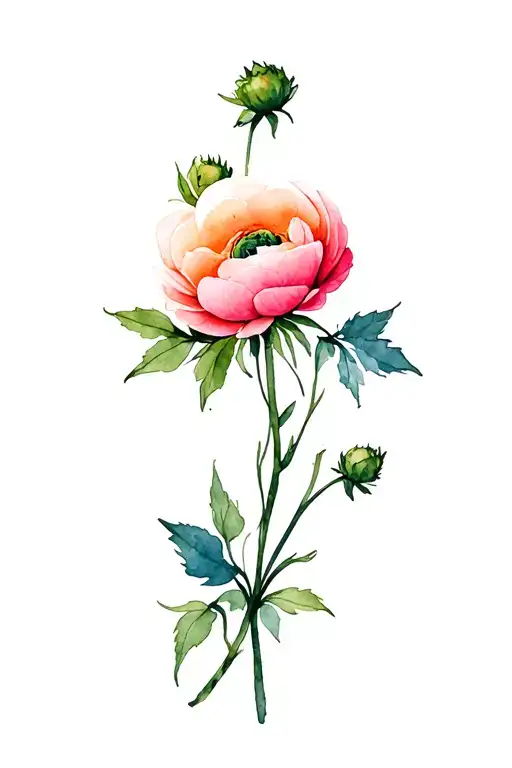 Ranunculus tattoo design idea
