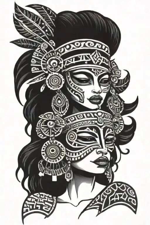 Aztec princess bla tattoo design idea