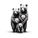 Family of 4 bears tattoo design idea