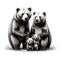 Family of 4 bears tattoo design idea