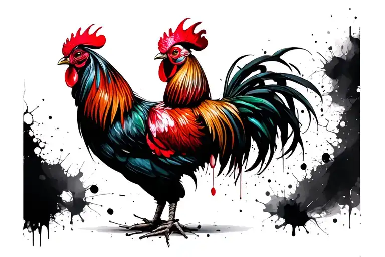 Rooster wearing a luchador mask tattoo design idea