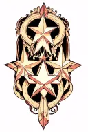upside down 5 point star tattoo design idea