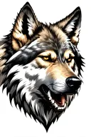 wolf head evil and good tattoo design idea