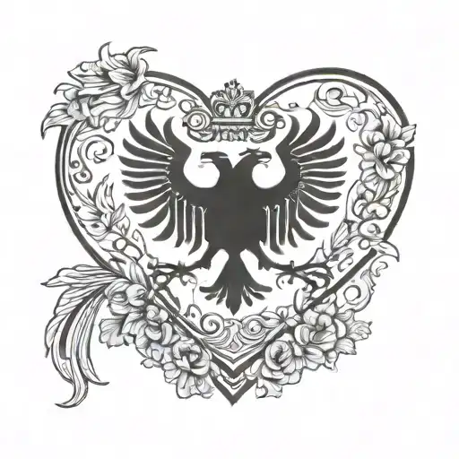 small outline of Bosnia and Albania intertwined, forming a heart shape? You could add a tiny symbol or emblem from each  tattoo design idea