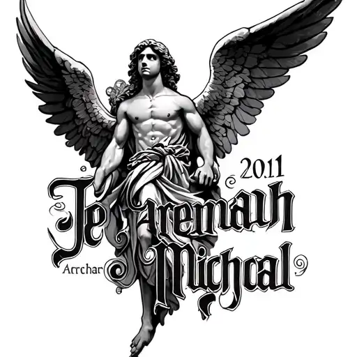 "Jeremiah 20:11" Saint Michael archangel tattoo design idea