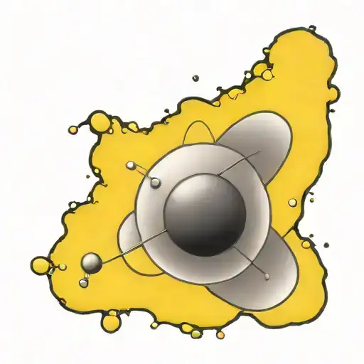 Atom with radiation symbol as the nucleus  tattoo design idea