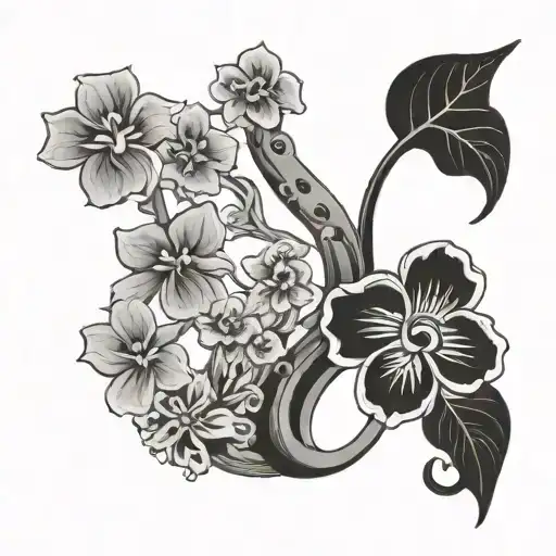 kidney, flowers growing tattoo design idea